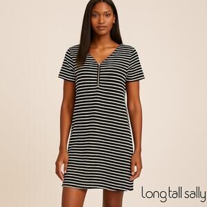 Long Tall Sally Black & White Striped Dress Sz. M